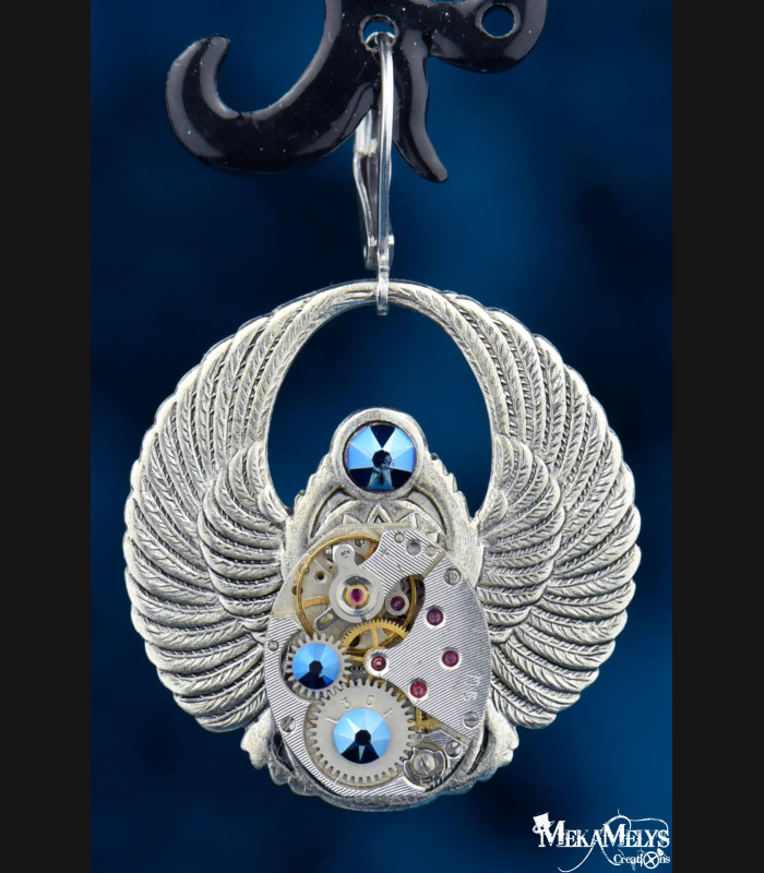 Boucles d'oreilles Steampunk scarabée Khépri
