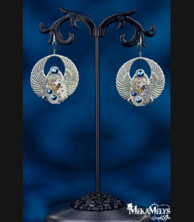 Boucles d'oreilles Steampunk scarabée Khépri