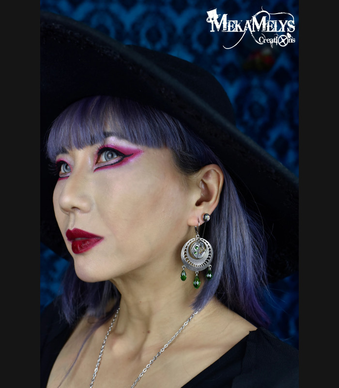 Boucles d'oreilles originales steampunk Bellatrix