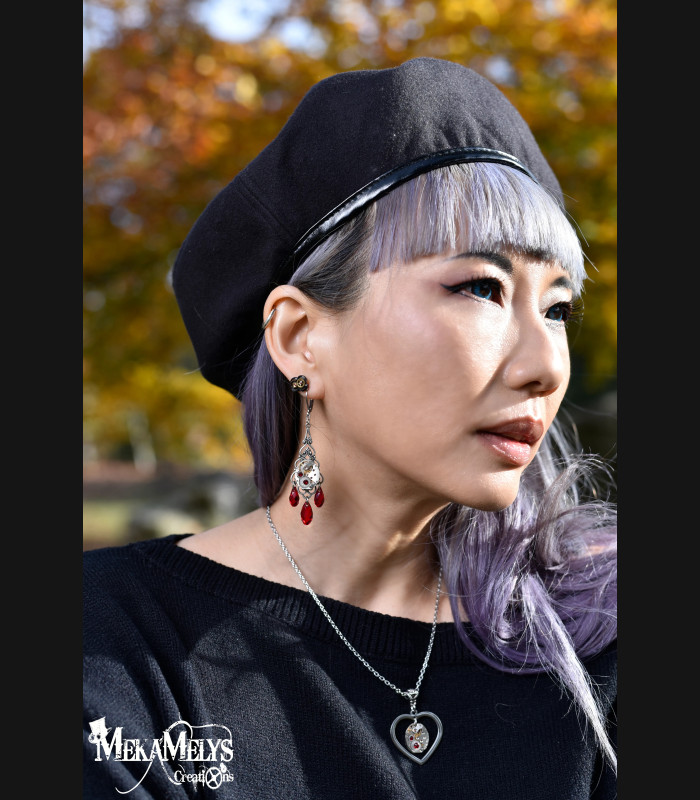 boucles d'oreilles steampunk baroques originales