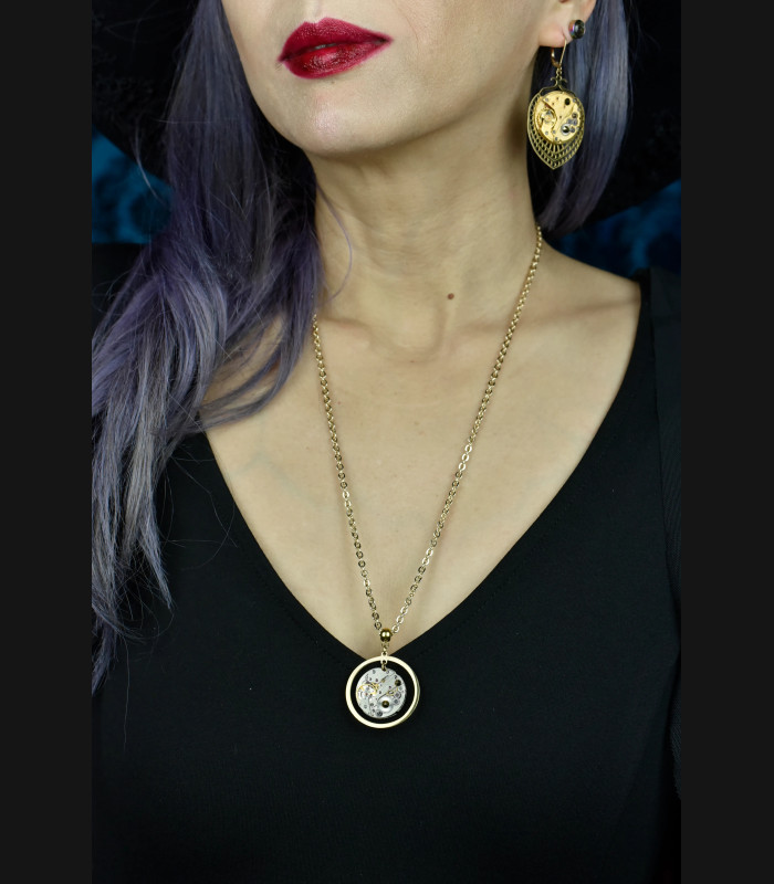 Collier Steampunk mécanique Oculus | MekaMelys