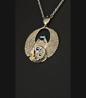 Collier steampunk scarabée Khépri