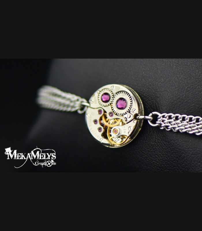 Bracelet mécanique "Purple rain"