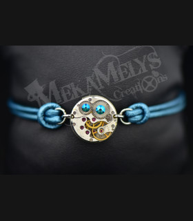 Bracelet mécanique cuir "Mermaid"