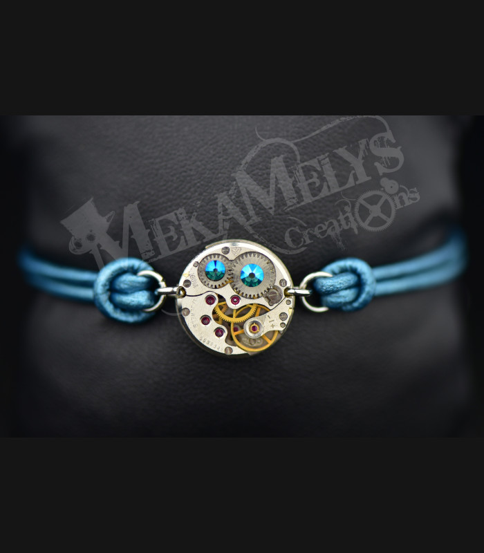 Bracelet mécanique cuir "Mermaid"