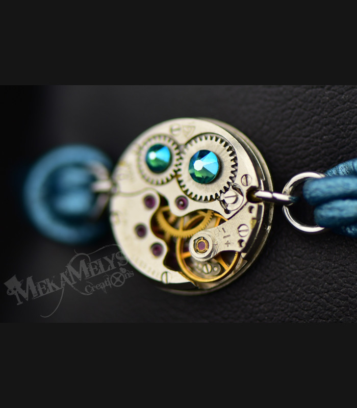 Bracelet mécanique cuir "Mermaid"