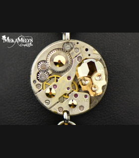 Bracelet mécanique cuir "  SkullAureum"