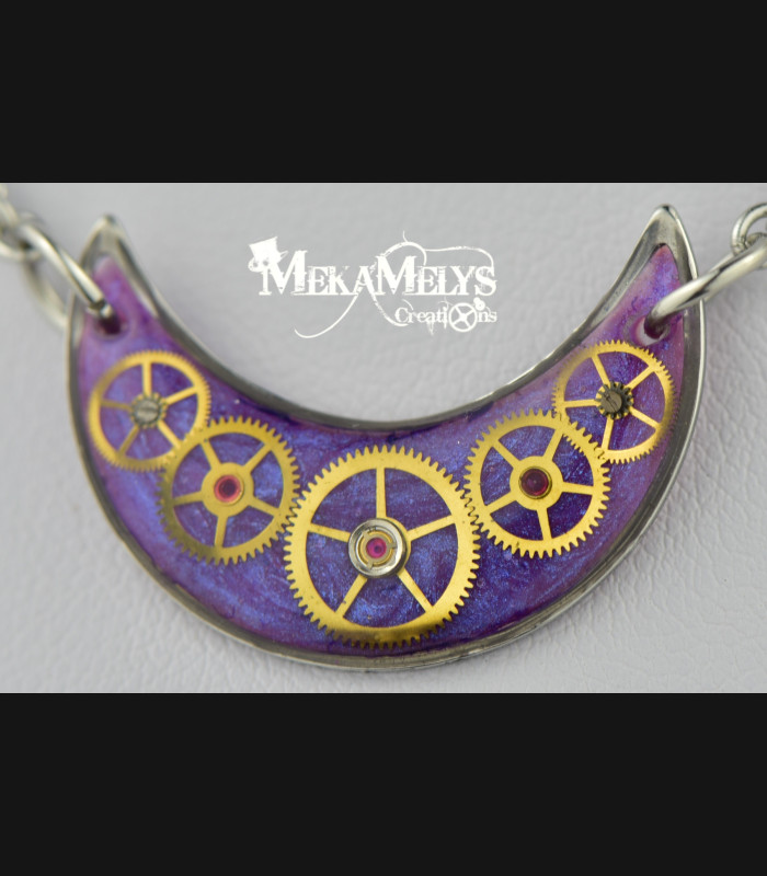 Collier Violet " Luna "