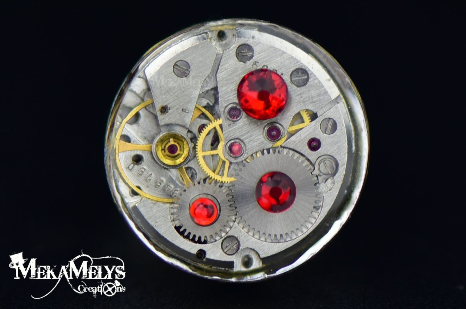 Bague Steampunk avec Mécanisme de montre