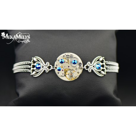 Bracelet mécanique Metallic Blue "Nativis"