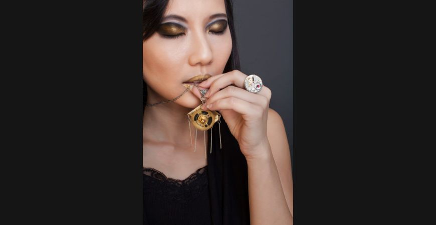Collier steampunk, l’œil mécanique