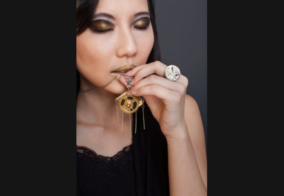 Collier steampunk, l’œil mécanique